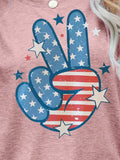 US Flag Peace Sign Hand Graphic Tee