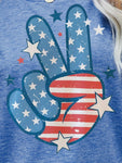 US Flag Peace Sign Hand Graphic Tee